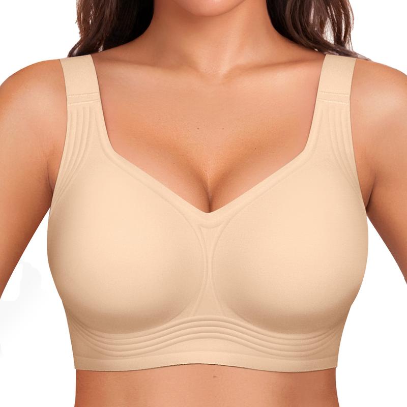 Wirefree Bras for Women Full Coverage No Underwire Everyday Bras Comfortable Wireless Padded Bras
